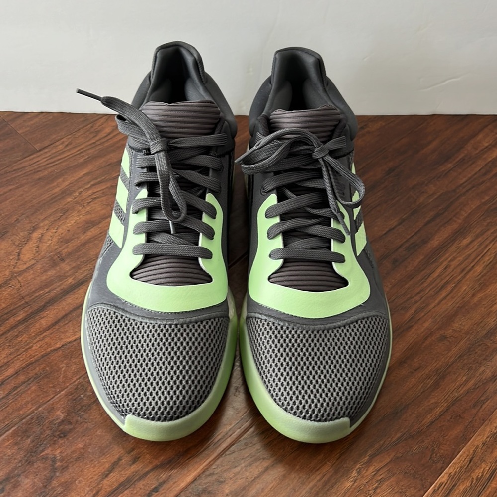 Adidas Men’s 14 Gray & Green Athletic Sneakers NWOT - Picture 2 of 7